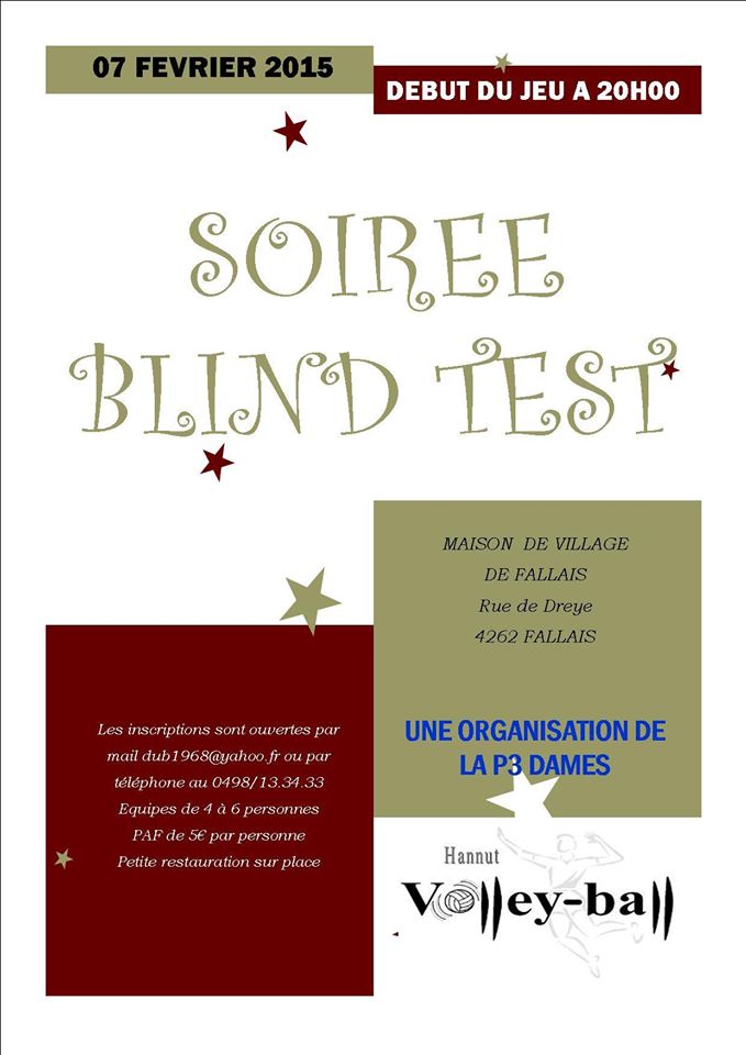 Soirée Blind Test VBC Hannut 2015